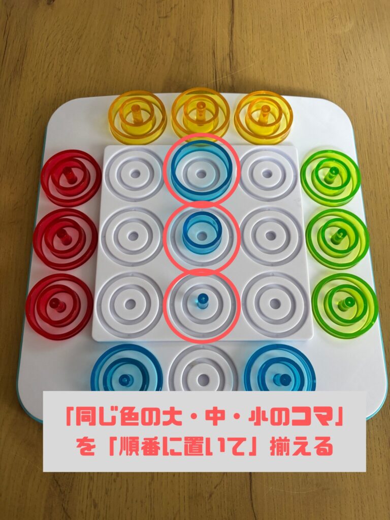 オートリオ　大中小順番に並べる勝利条件の説明画像