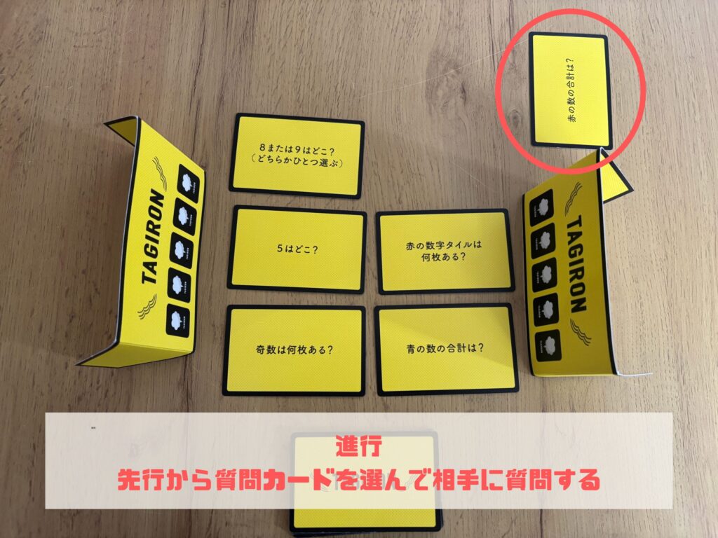 タギロン　質問カードを一枚使って質問をした所